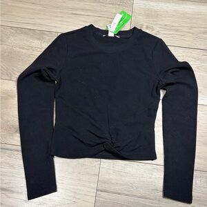 Victoria's Secret Black Long Sleeve DoubleTwist Top